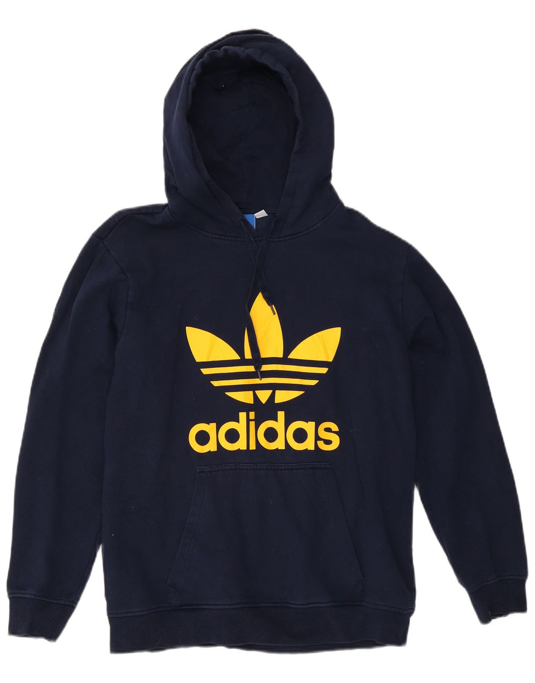 Pulover ADIDAS pentru bărbați cu glugă grafică, bumbac, albastru bleumarin mediu