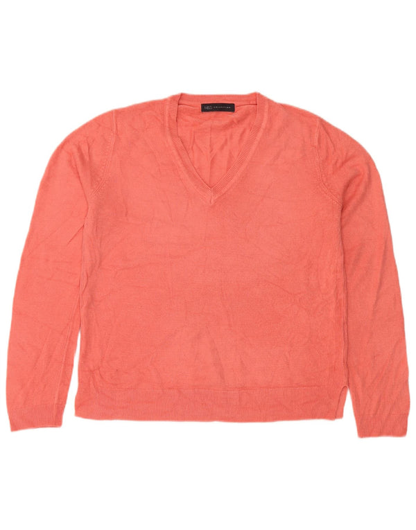 Pulover pentru femei Marks & Spencer cu decolteu în V UK 14, mare, roz acrilic