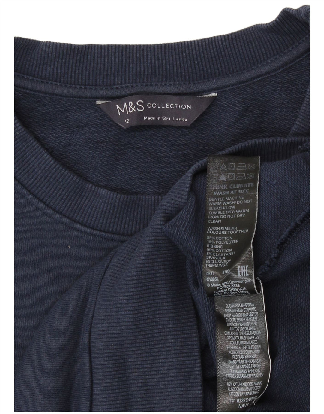 Pulover pentru damă Marks & Spencer Pulover UK 12 Mediu Bumbac bleumarin
