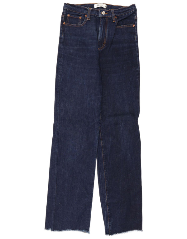 Blugi largi pentru femei cu talie înaltă Zara EU 38 Mici L28 L31 Bleumarin