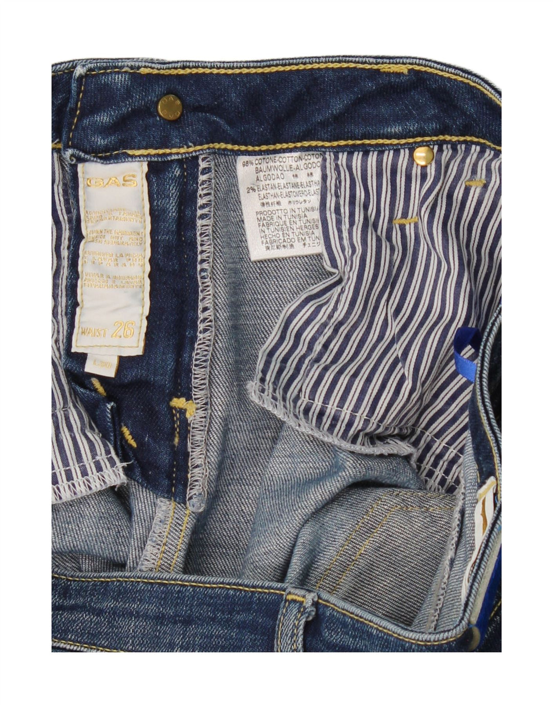 GAS Womens Slim Jeans W26 L30 Blue Cotton Vintage Gas and Second-Hand Gas from Messina Hembry 