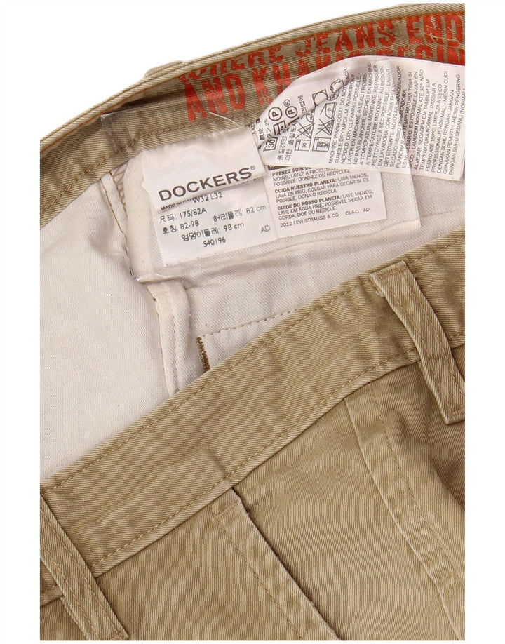 DOCKERS Pantaloni chino subțiri pentru bărbați L32 L29 bumbac kaki