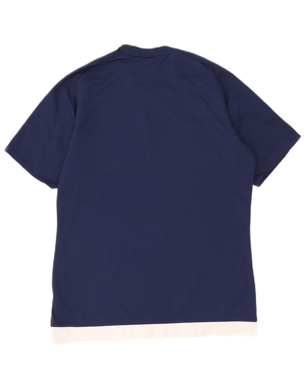 Tricou Adidas Climalite pentru bărbați Top Mediu Bleumarin Poliester Colorblock
