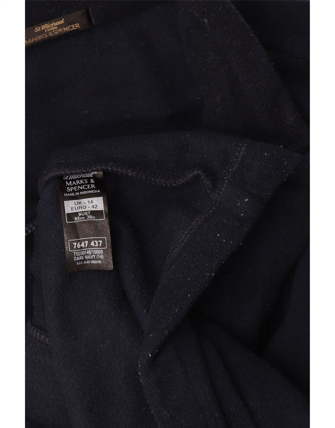 Jachetă fleece pentru femei Marks & Spencer UK 14 mare poliester bleumarin
