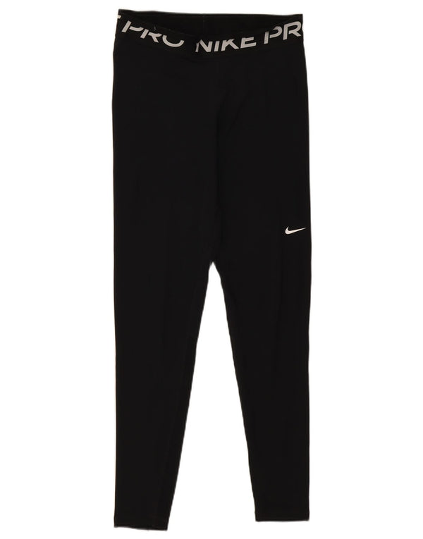 Leggings Nike Dri Fit Graphic pentru femei UK 12 Poliester mediu negru