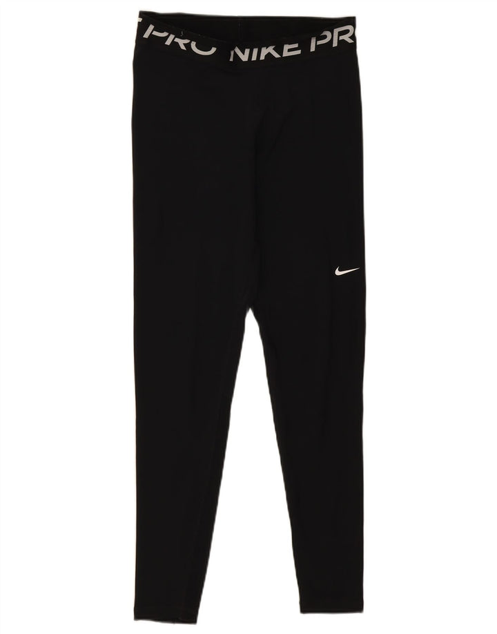 Leggings Nike Dri Fit Graphic pentru femei UK 12 Poliester mediu negru