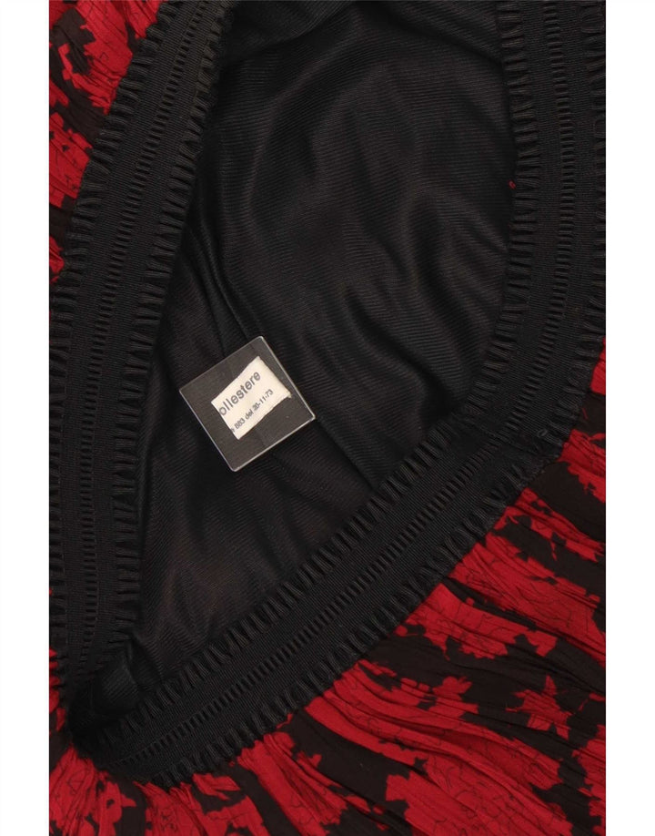 Fusta A-Line pentru femei Vintage W30 Poliester Floral Roșu Mediu