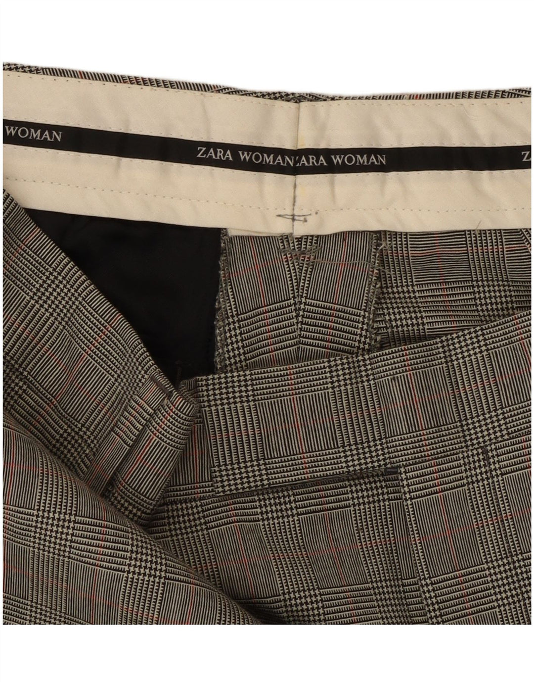 Pantaloni de costum drepți pentru femei Zara L32 L31 Gri Houndstooth Classic