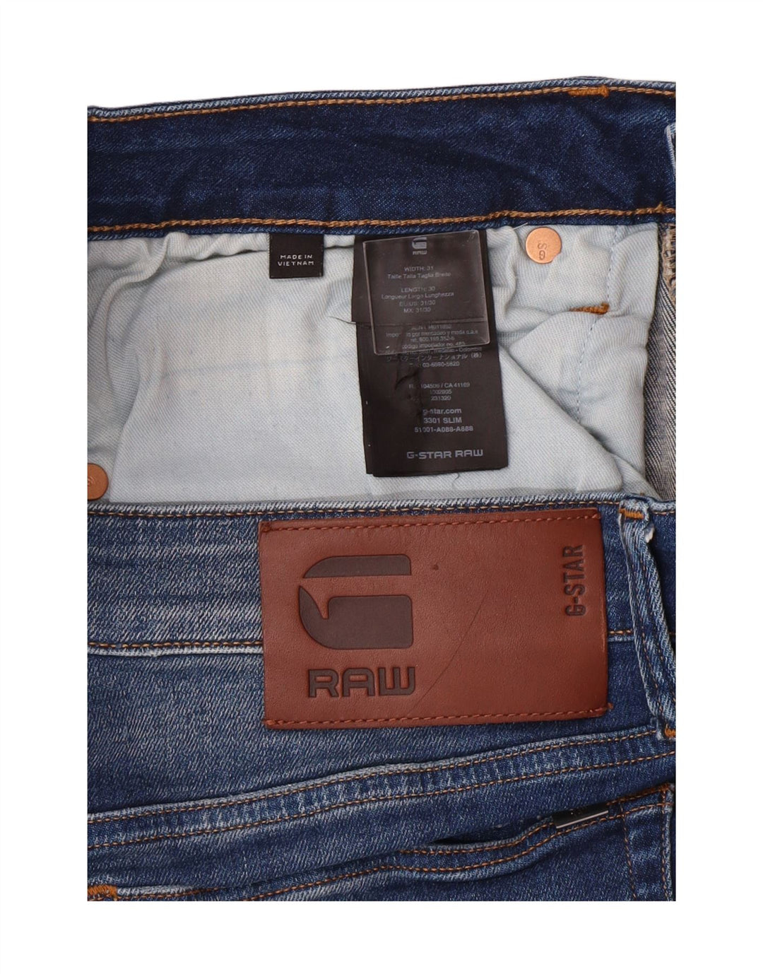G-STAR Mens Slim Jeans W31 L30 Blue Cotton