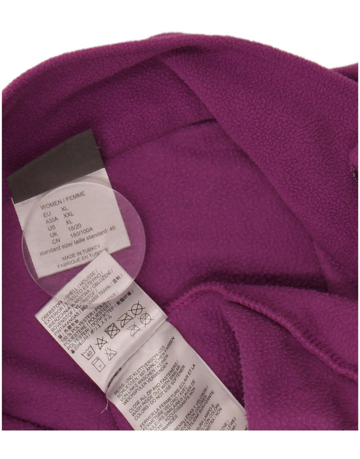 JACK WOLFSKIN Pulover pentru femei, cu fermoar și gât, din lână UK 18/20 XL, poliester violet