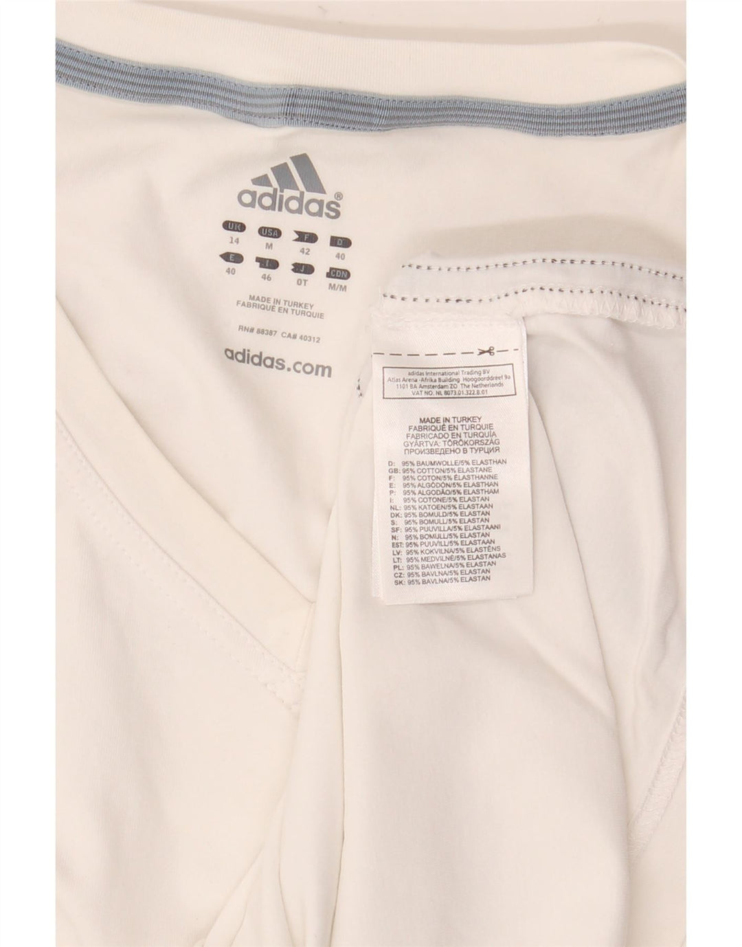 Vest Vest Top Femei Adidas UK 14 Medium Alb Bumbac