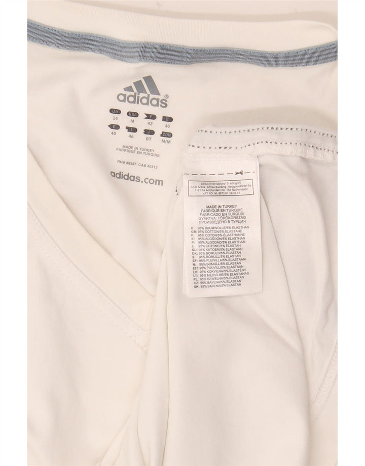 Vest Vest Top Femei Adidas UK 14 Medium Alb Bumbac