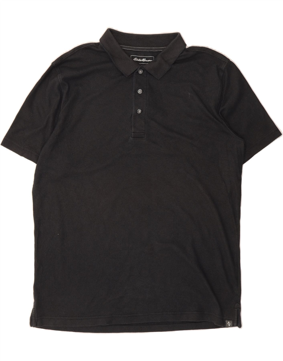 EDDIE BAUER Mens Polo Shirt Large Black Cotton Vintage Eddie Bauer and Second-Hand Eddie Bauer from Messina Hembry 