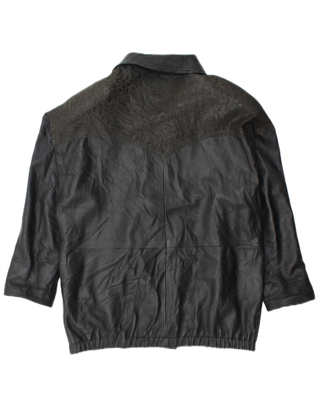 Jachetă de piele supradimensionată YUPPIE pentru femei UK 18 XL Negru Floral