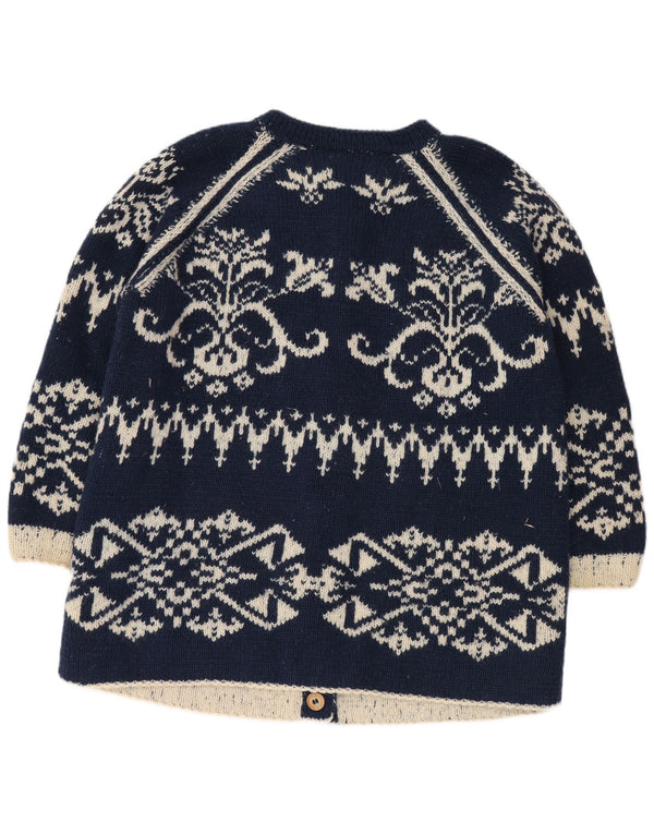 Pulover cardigan cu paragate vintage pentru femei UK 18 XL bleumarin