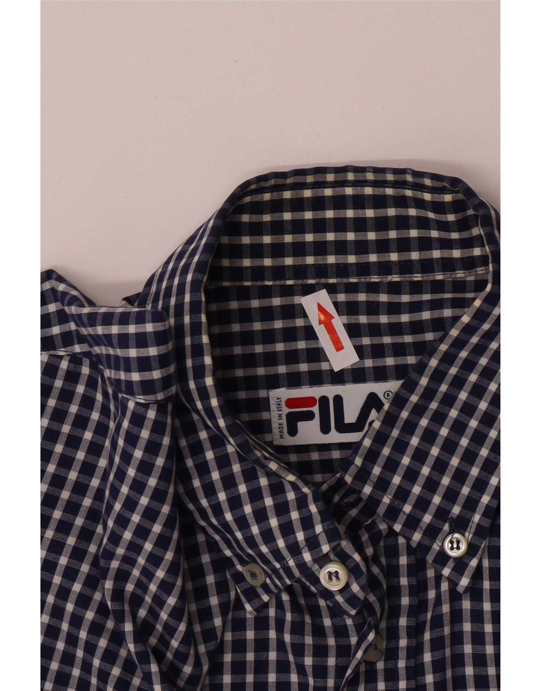 Cămașă pentru bărbați Fila Regular Fit Bumbac Vichy, Albastru Marin mediu