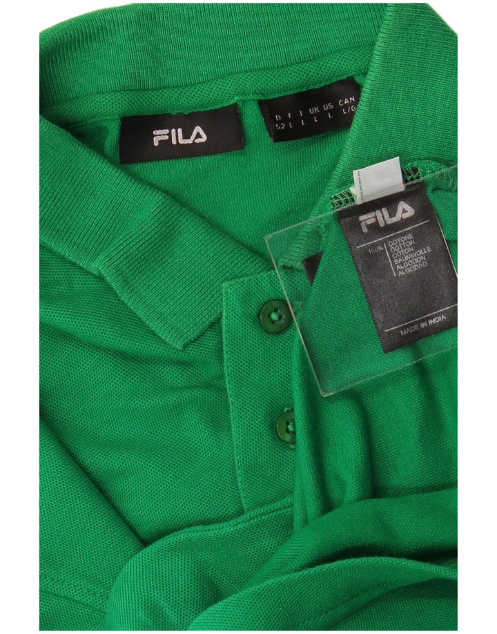Tricou polo pentru bărbați FILA, bumbac verde mare