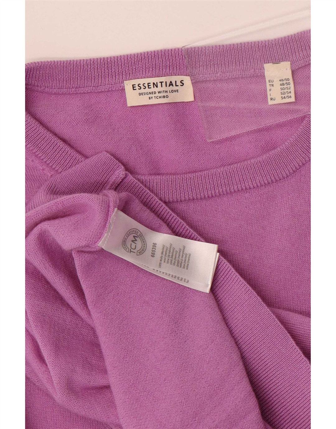Pulover pentru bărbați Essentials cu decolteu rotund EU 48/50 Lână merinos violet mediu