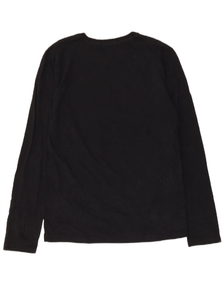 Top pentru bărbați Superdry cu mânecă lungă, mic, negru, bumbac