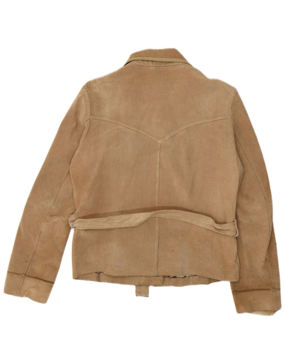 Jachetă vintage de piele intoarsa pentru femei IT 48 XL Bej