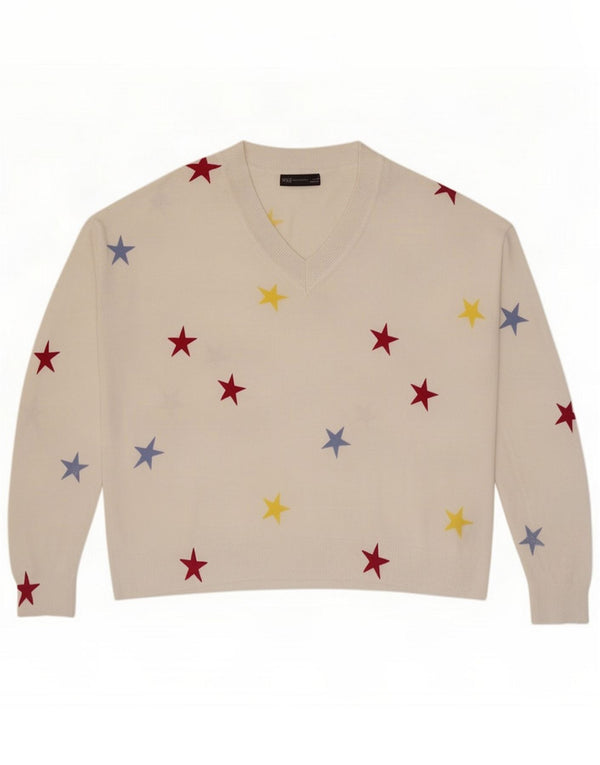 Marks & Spencer Pulover cu decolteu în V cu model abstract pentru femei Marea Britanie 16 mare W