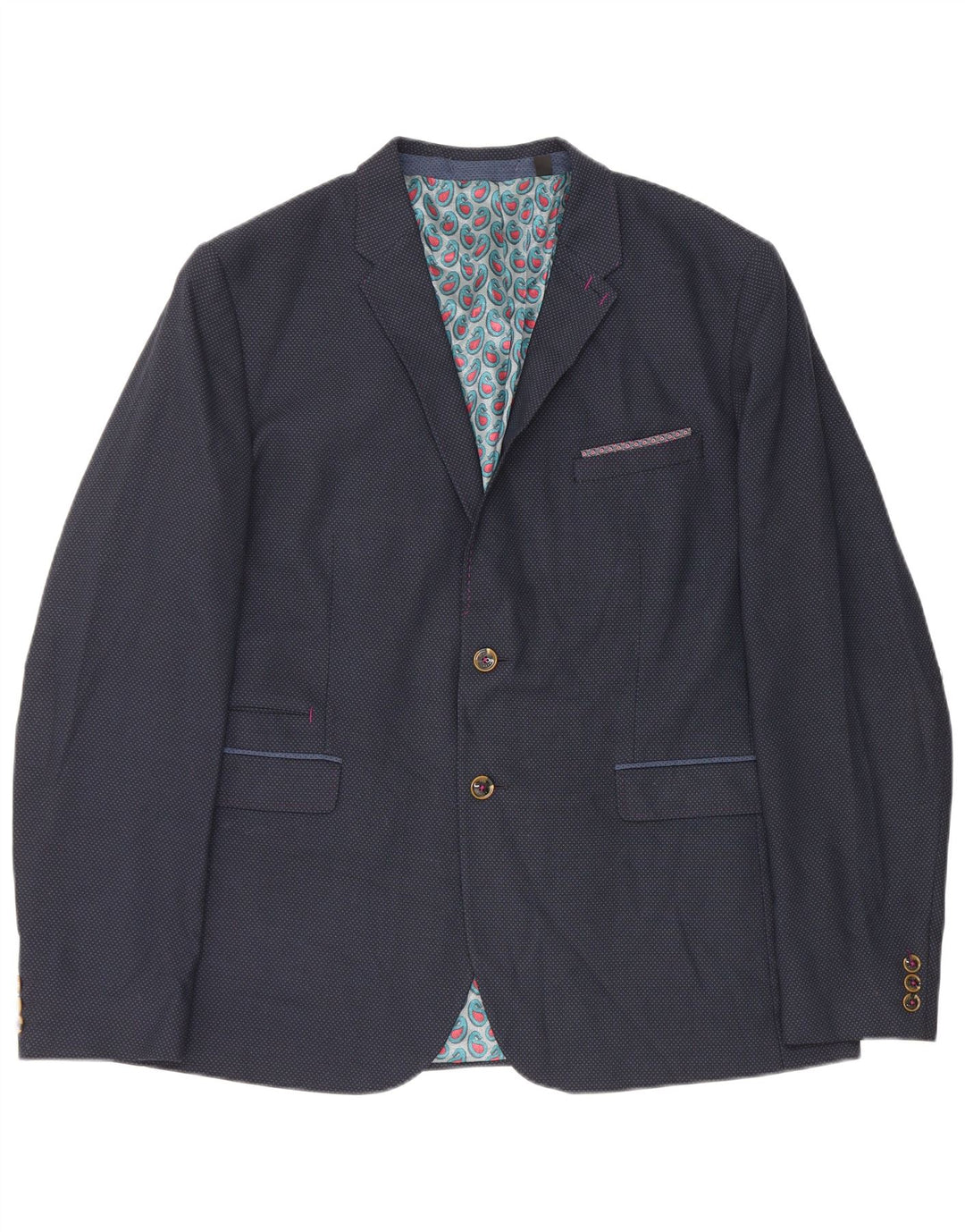 Sacou Ted Baker pentru bărbați, cu 2 nasturi, Mărimea 7, 3XL, poliester bleumarin