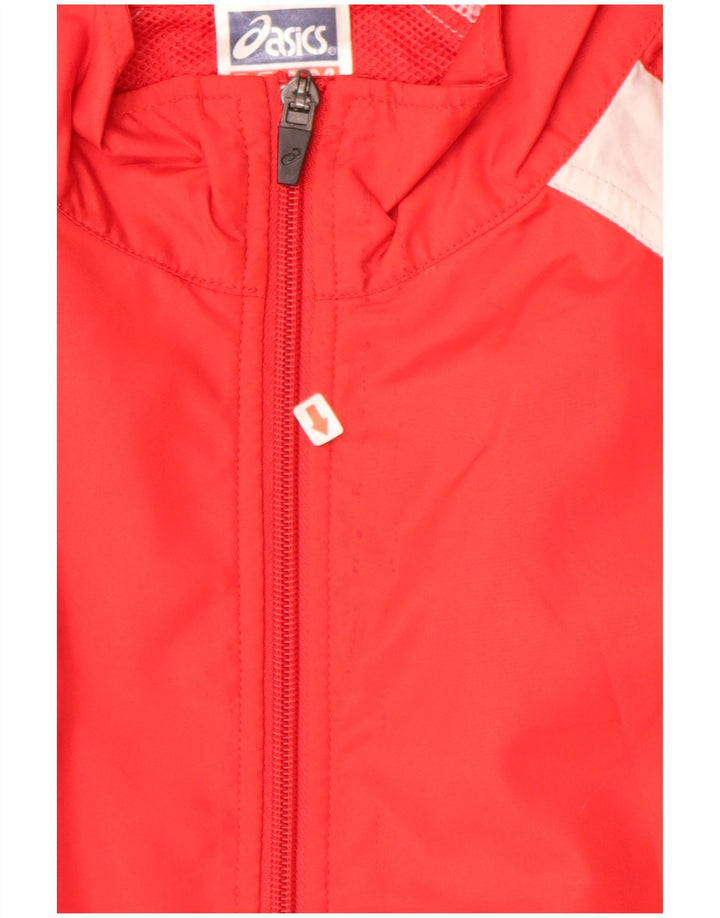Jachetă de ploaie pentru bărbați ASICS UK 42 XL poliester color bloc roșu