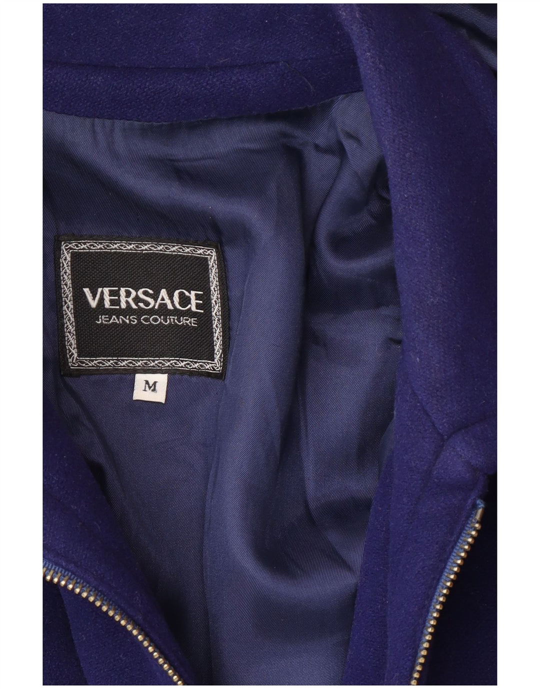 VERSACE Manson cu glugă pentru bărbați UK 38 Medium Blue Wool Designer