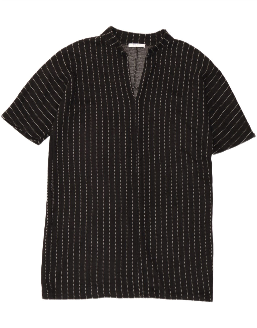 Rochie supradimensionată pentru femei Zara UK 14 Medium Negru cu dungi acrilice