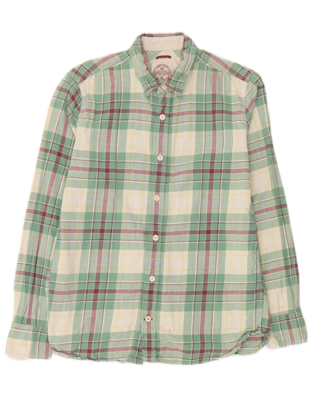 Cămașă de flanel pentru bărbați Fat Face, bumbac carouri verde mic