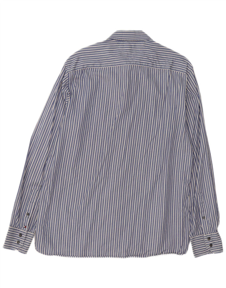 Cămașă pentru bărbați Tommy Hilfiger, bumbac cu dungi mari, albastre