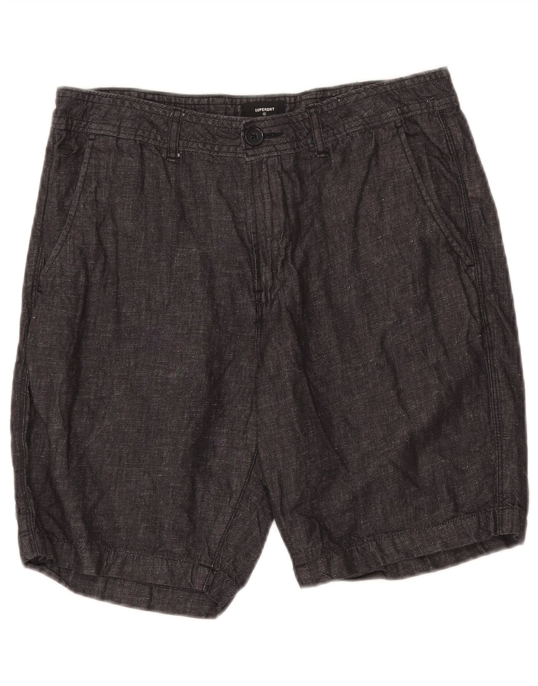 Pantaloni scurți chino Superdry pentru bărbați W32, bumbac gri mediu
