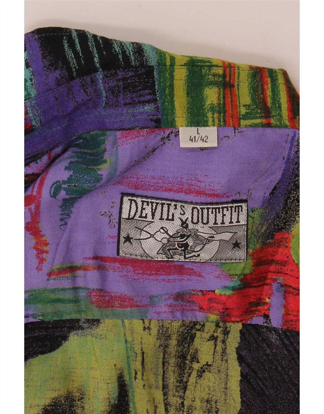 Cămașă Vintage pentru bărbați cu model abstract Mărimea 41/42 mare, multicoloră