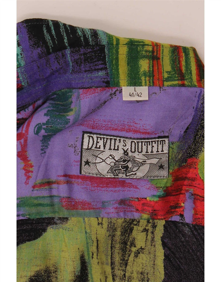 Cămașă Vintage pentru bărbați cu model abstract Mărimea 41/42 mare, multicoloră