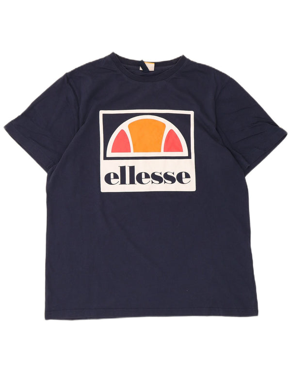 Tricou cu grafic pentru femei Ellesse Top UK 16 mare, albastru bleumarin, bumbac