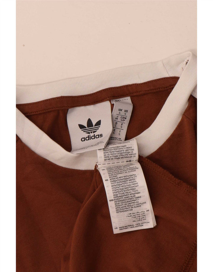 Tricou pentru bărbați Adidas Top mic maro bumbac