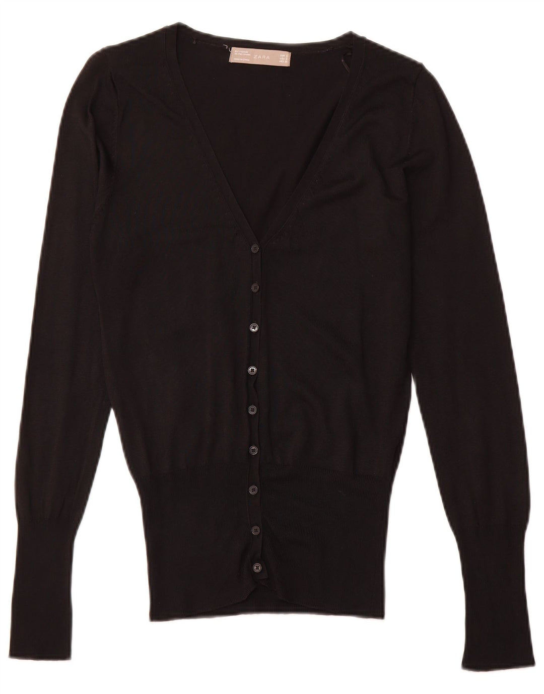 Pulover cardigan ZARA pentru femei UK 10 Small Black Viscose