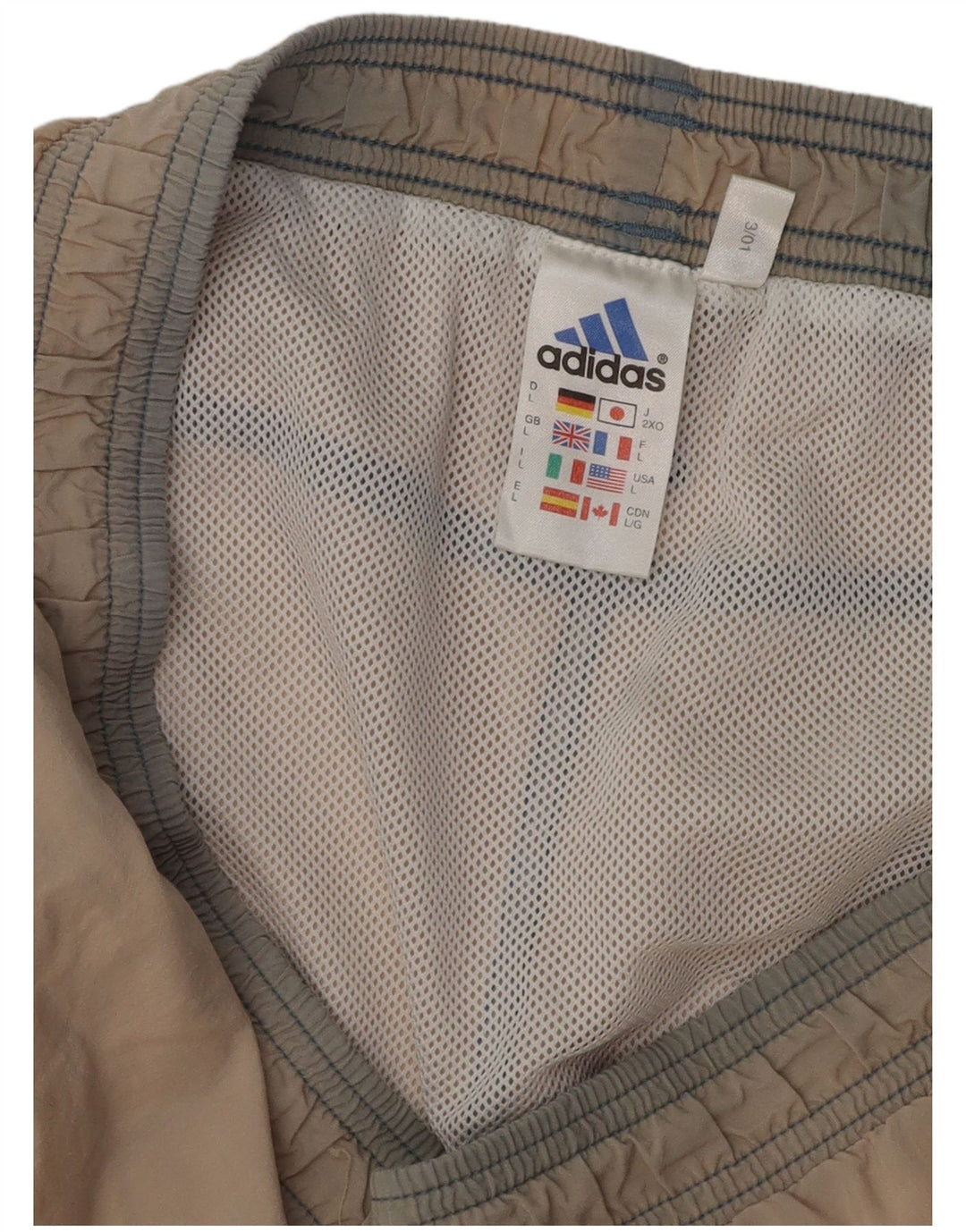 Pantaloni scurți sport grafic ADIDAS pentru bărbați, mari, bej, din poliester