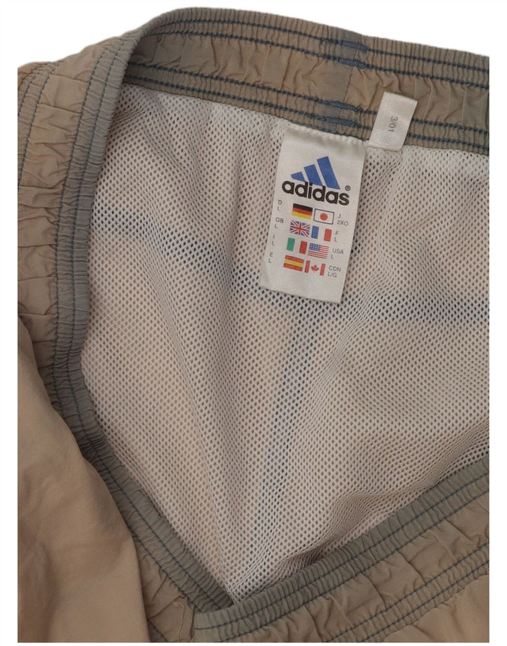 Pantaloni scurți sport grafic ADIDAS pentru bărbați, mari, bej, din poliester
