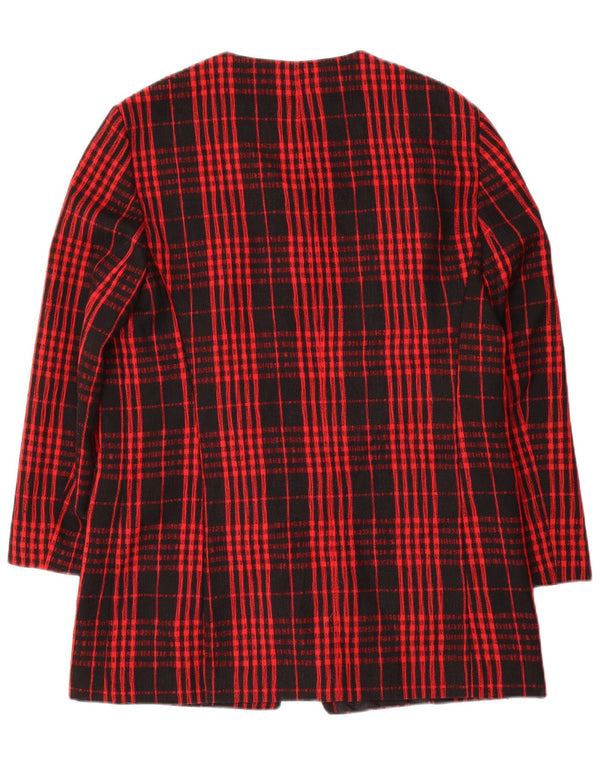 Gerry Weber Sacou blazer pentru femei cu 7 nasturi UK 12 Medium Red Check Wool