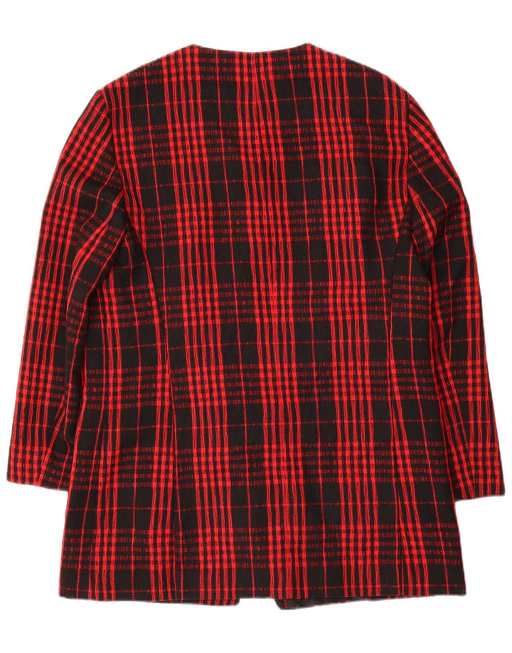 Gerry Weber Sacou blazer pentru femei cu 7 nasturi UK 12 Medium Red Check Wool