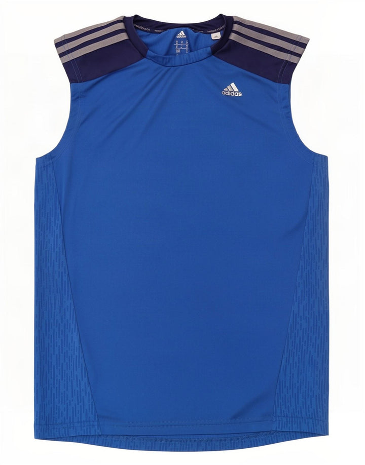 Vest Top Climacool pentru bărbați Adidas, albastru mediu, poliester color bloc