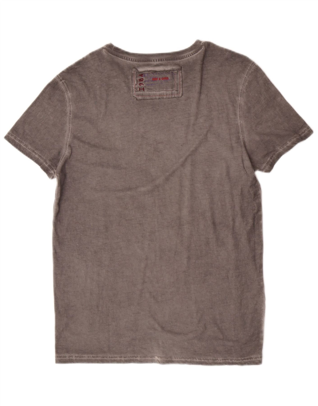 Tricou grafic Desigual pentru bărbați Top din bumbac gri mediu
