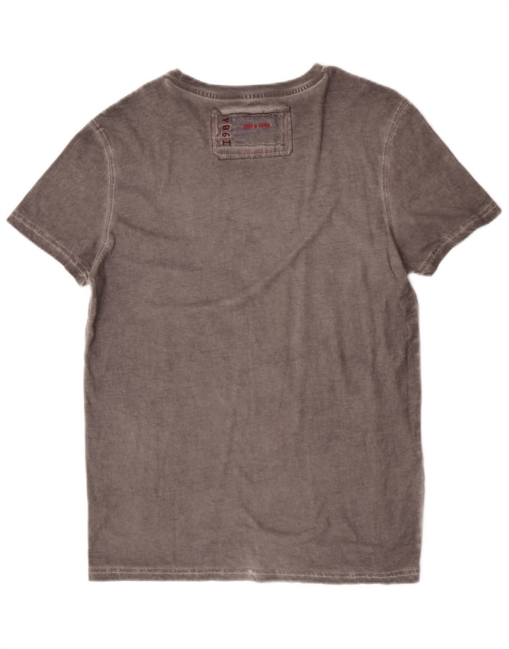 Tricou grafic Desigual pentru bărbați Top din bumbac gri mediu
