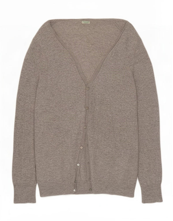Pulover cardigan pentru femei Benetton UK 14 Lână mare, gri cu pete