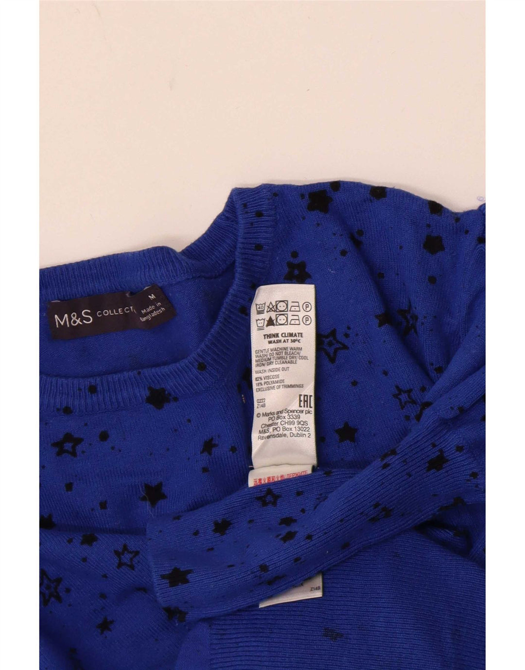 Pulover pentru femei Marks & Spencer, cu model abstract, cu gâtul barcă, UK 14 Medi