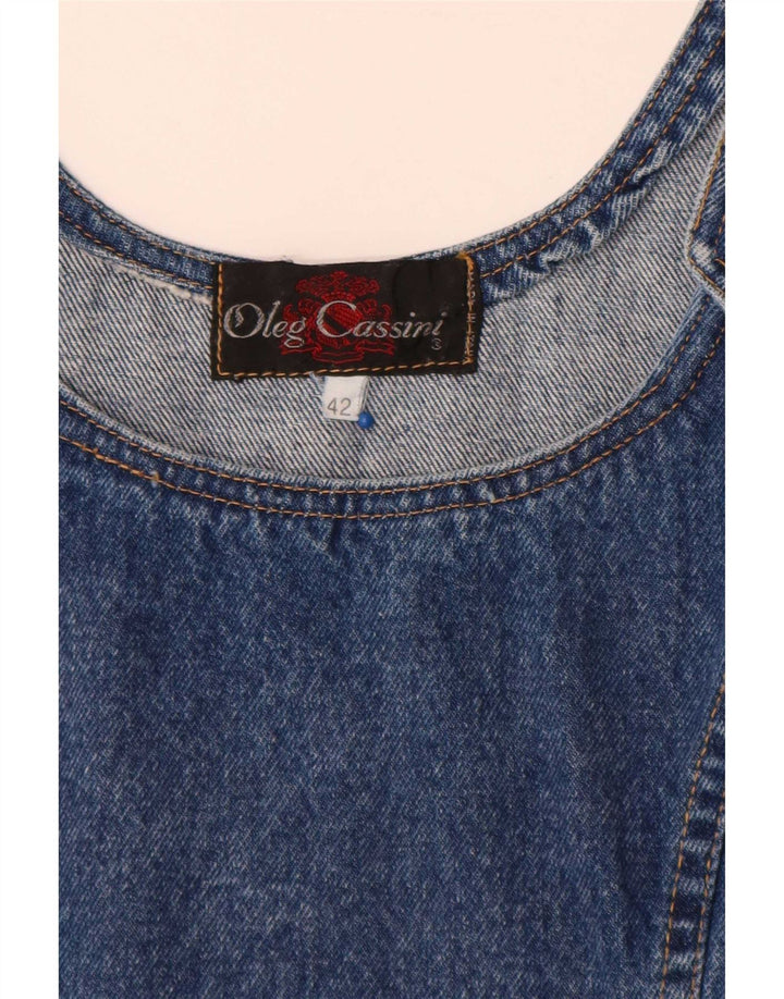 Oleg Cassini Rochie de denim fără mâneci pentru femei IT 42 Medium Blue