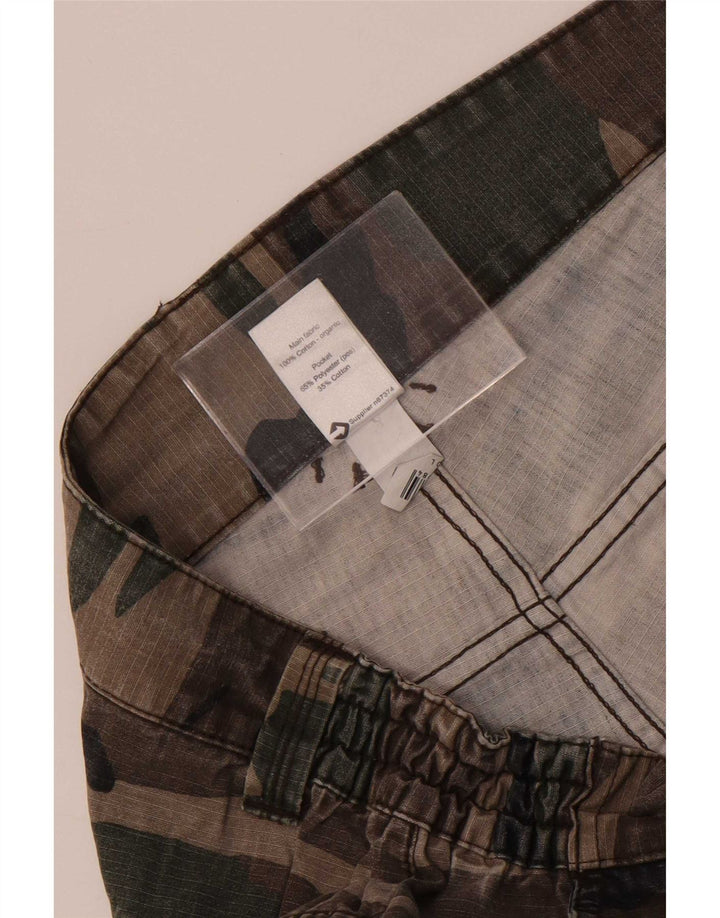 Pantaloni scurți cargo pentru bărbați Solognac, medii W34, bumbac camuflaj multicolor