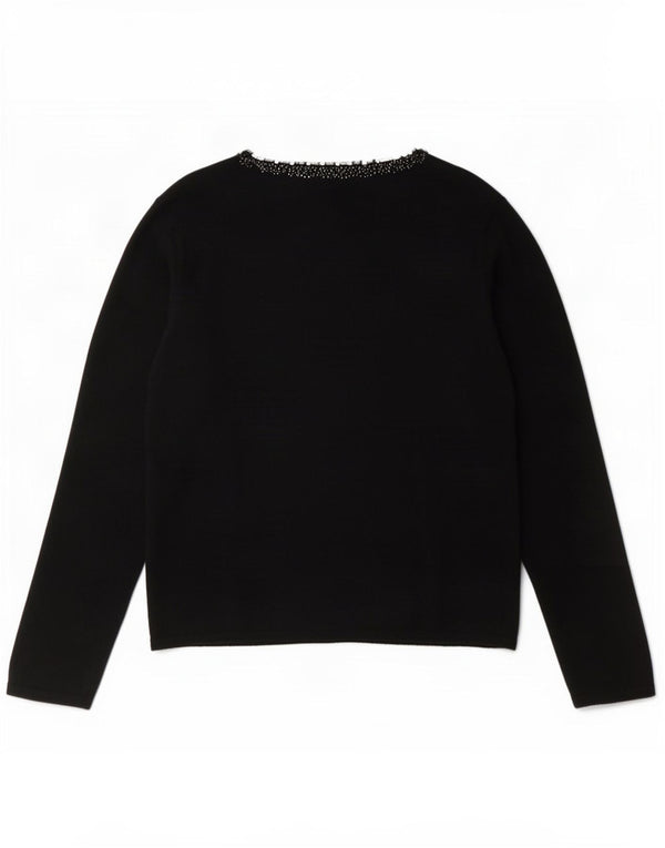 Pulover pentru femei Marks & Spencer cu decolteu în V UK 16, mare, negru, viscoză