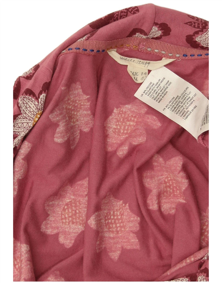 White Stuff Rochie de bază fără mâneci pentru femei UK 14 Medium Pink Floral Viscose